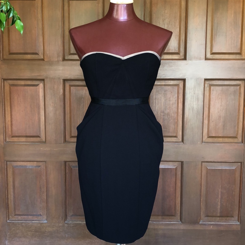BCBGMAXAZRIA Black Strapless Mini Dresses size 0
